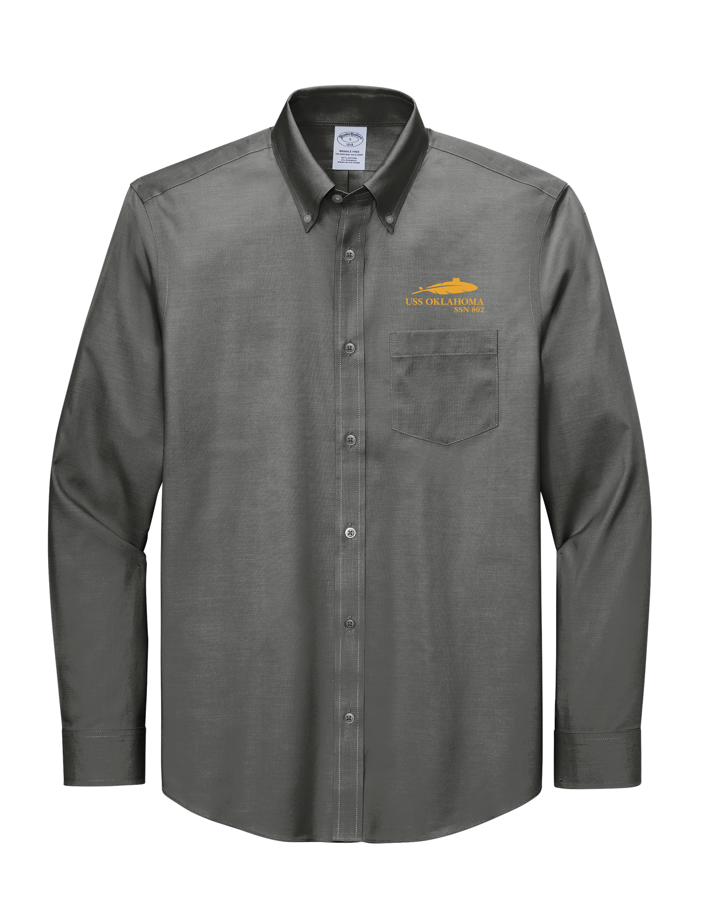USS OKLAHOMA Men’s Brooks Brothers® Wrinkle-Free Stretch Pinpoint Shirt (BB18000)