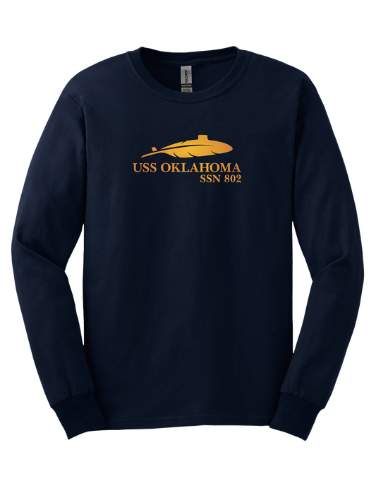 USS OKLAHOMA Gildan® Ultra Cotton® 100% US Cotton Long Sleeve T-Shirt (G2400)